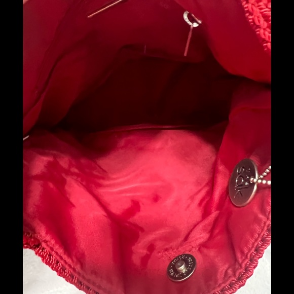 The Sak Woven Crochet Shoulder bag in red. - Picture 5 of 7